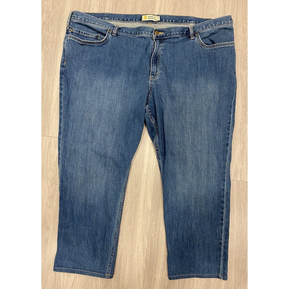 Carhartt Jeans Womens 26W Plus Size Blue Denim Straight Leg Original Fit 49x27